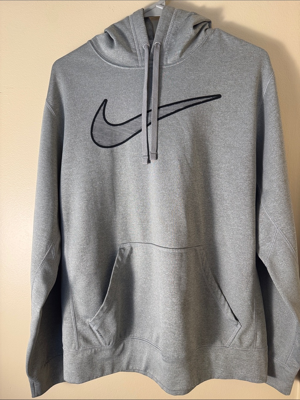 Nike Gray Pullover Hoodie with Black Swoosh